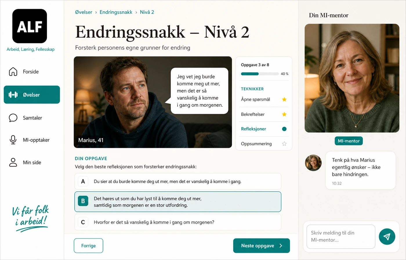 MI-øvelser i ALFs egen drakt